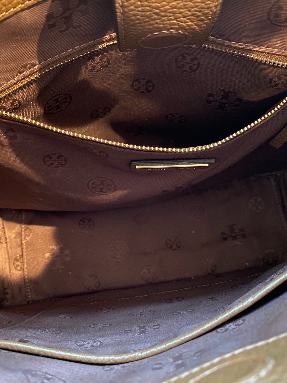 Tory Burch Thea Brown Pebbled Leather Crossbody - Picture 5 of 6